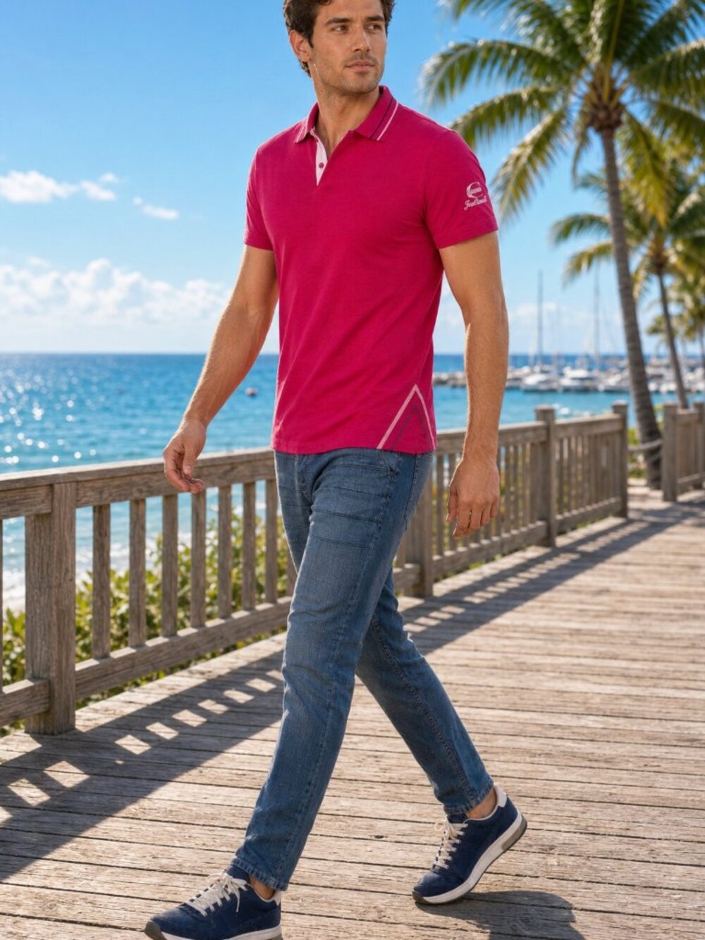 Just Cavalli Men Pink Classic Polo Short Sleeve Summer Top US XS